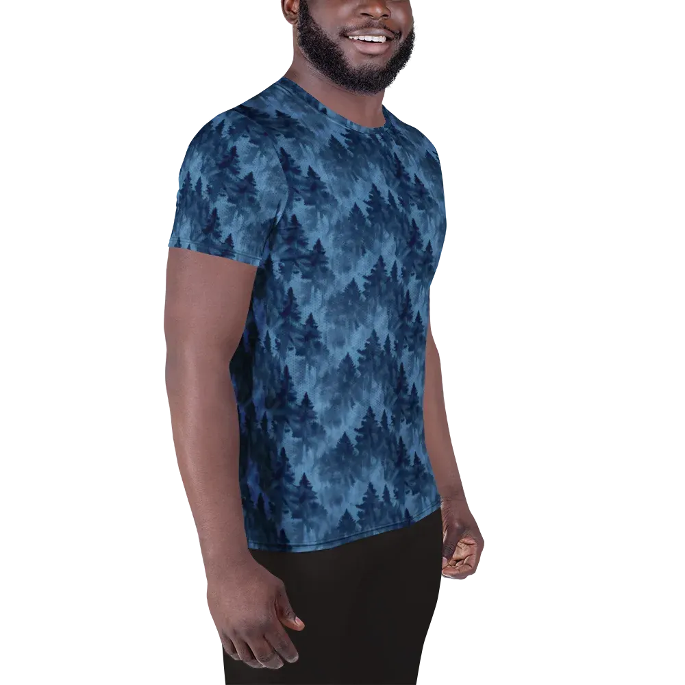 Midnight Pine on Men's Athletic T-Shirt — Right