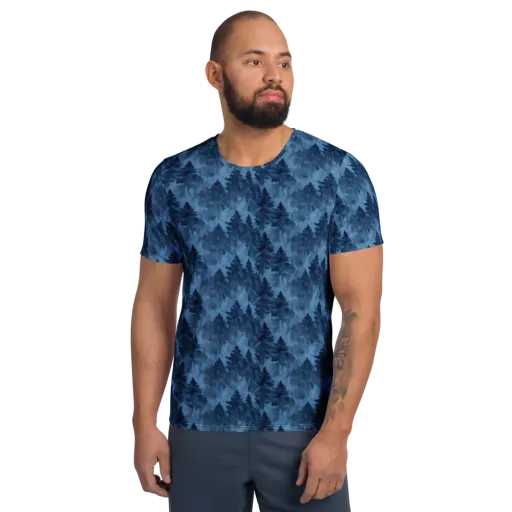 Midnight Pine on a Men's Athletic T-Shirt