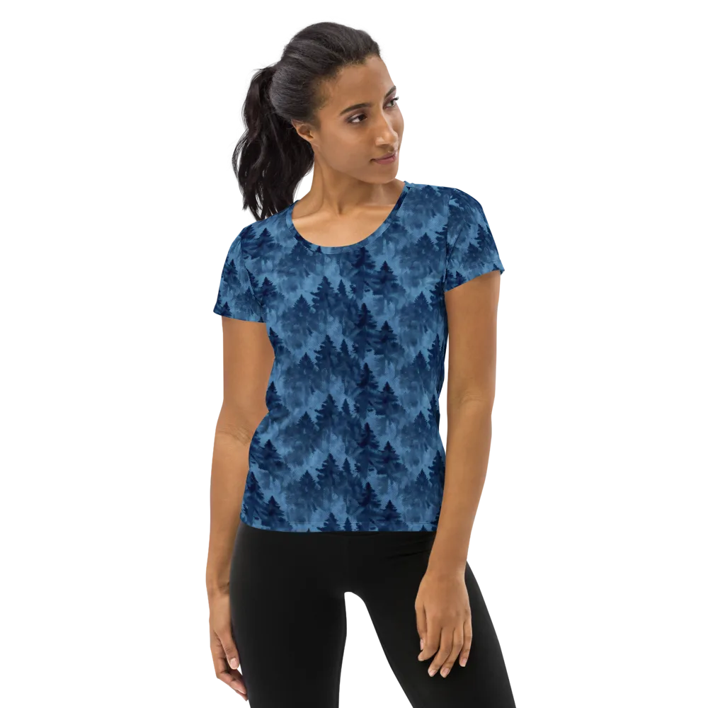 Midnight Pine on Women's Athletic T-Shirt — Front