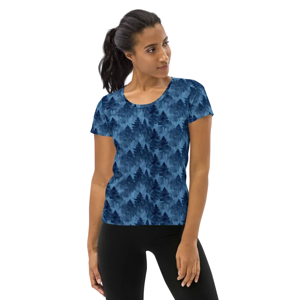 Midnight Pine on Women's Athletic T-Shirt — Front