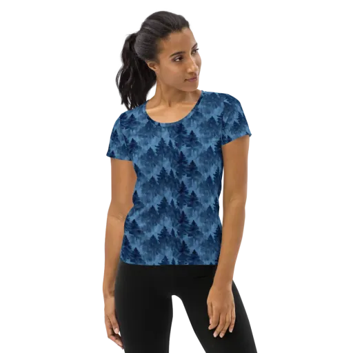 Midnight Pine on a Women's Athletic T-Shirt