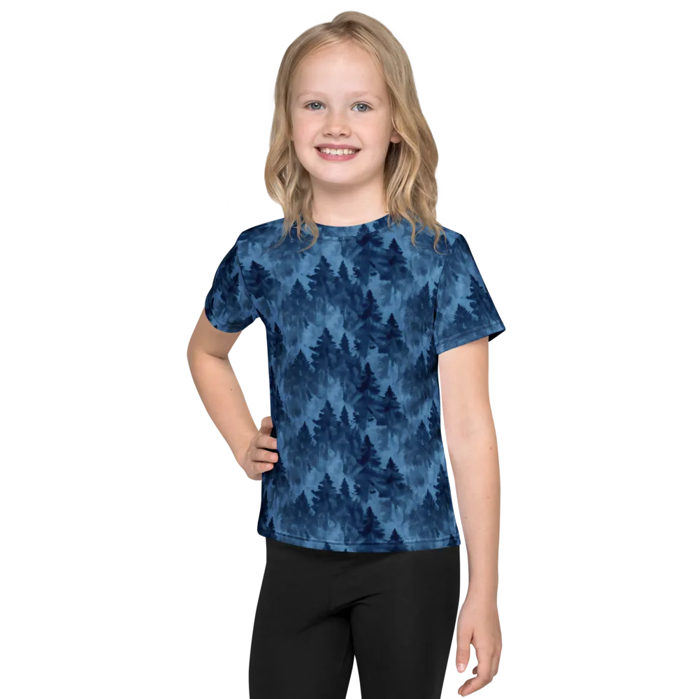 Midnight Pine on Kids Crew Neck T-Shirt — Front