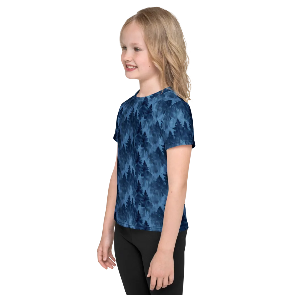 Midnight Pine on Kids Crew Neck T-Shirt — Left