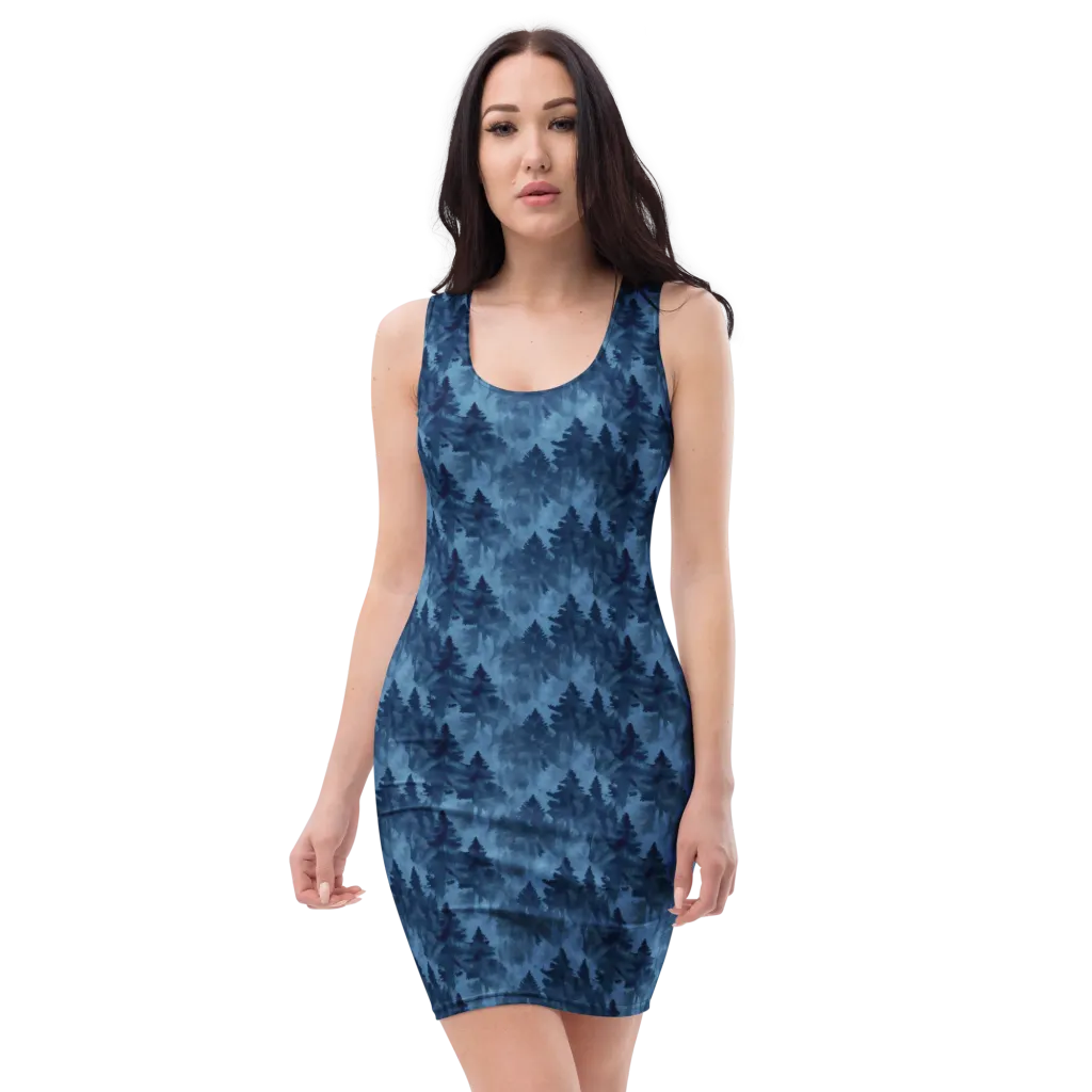 Midnight Pine on Bodycon Dress — Front