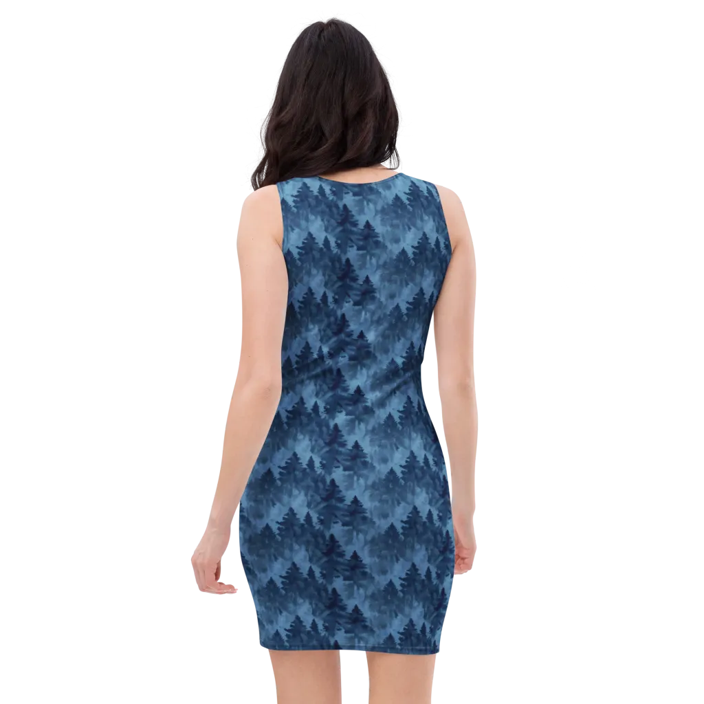 Midnight Pine on Bodycon Dress — Back