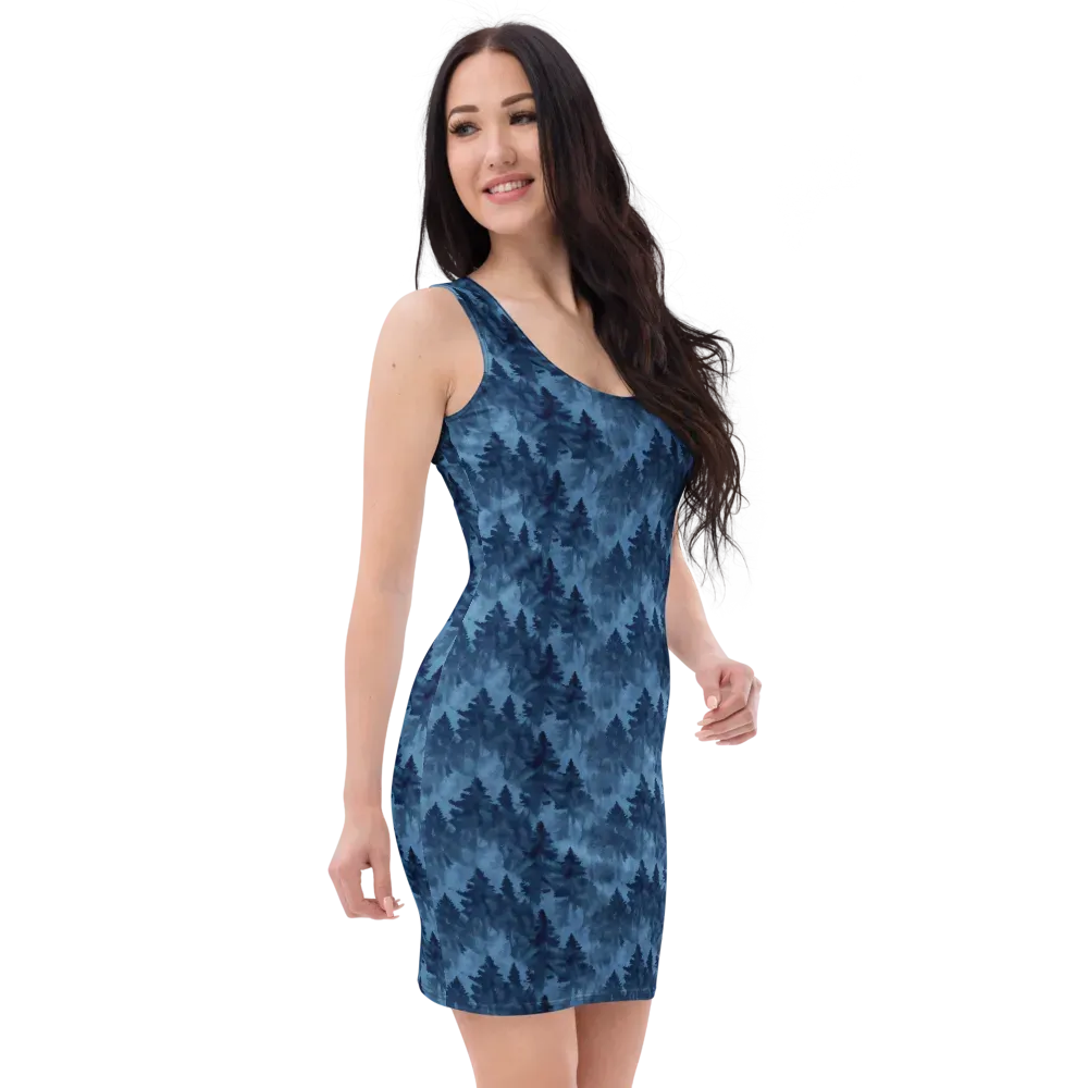 Midnight Pine on Bodycon Dress — Right Front