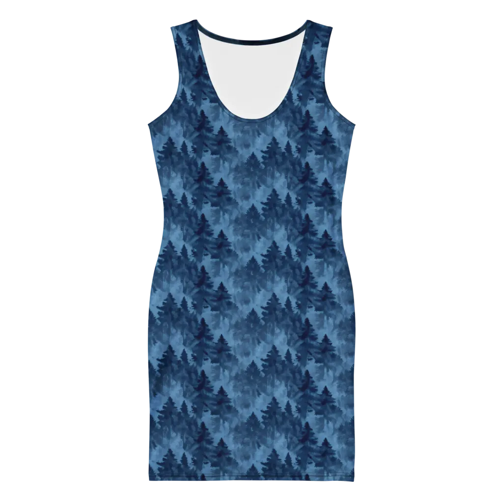 Midnight Pine on Bodycon Dress — Front