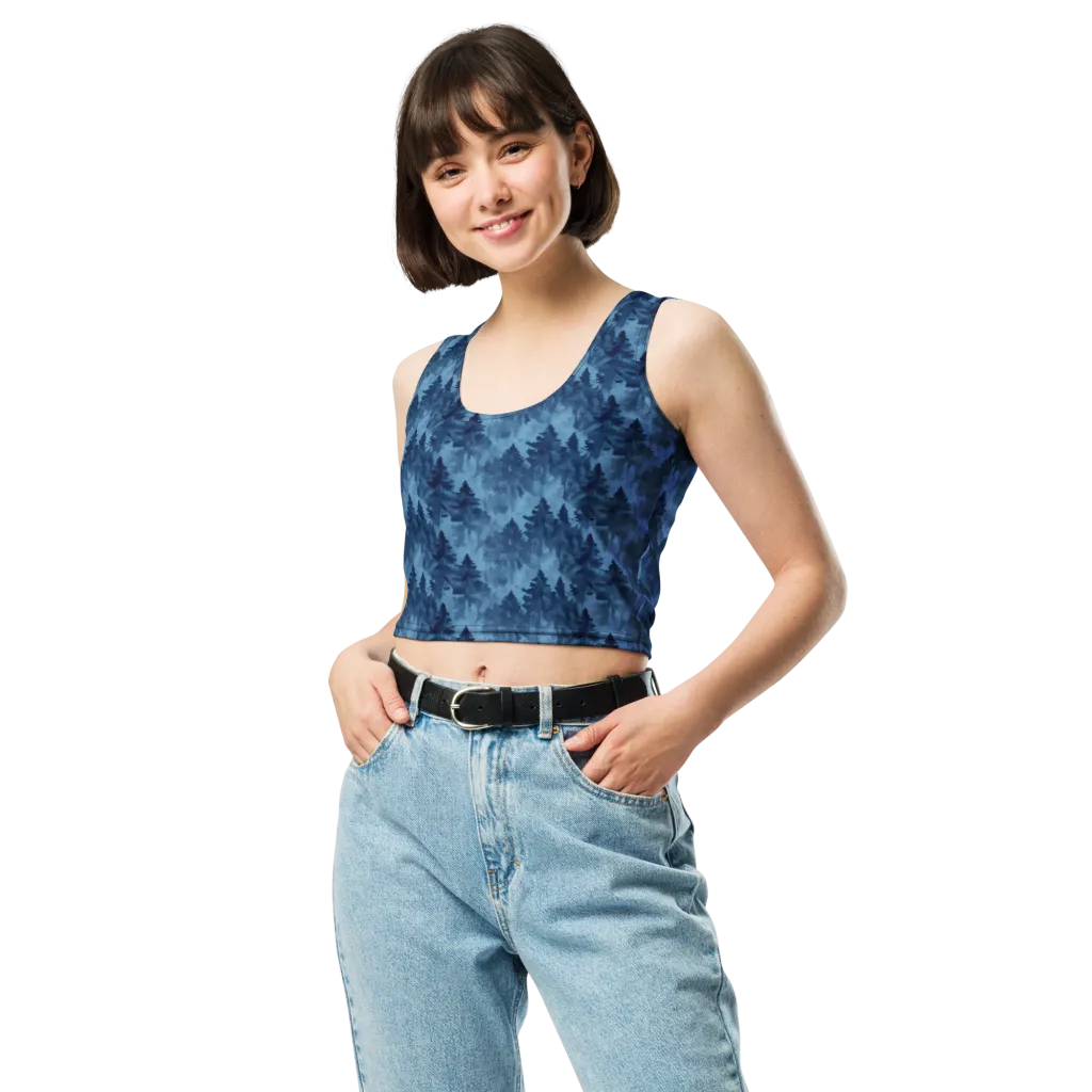 Midnight Pine on Crop Top — Front