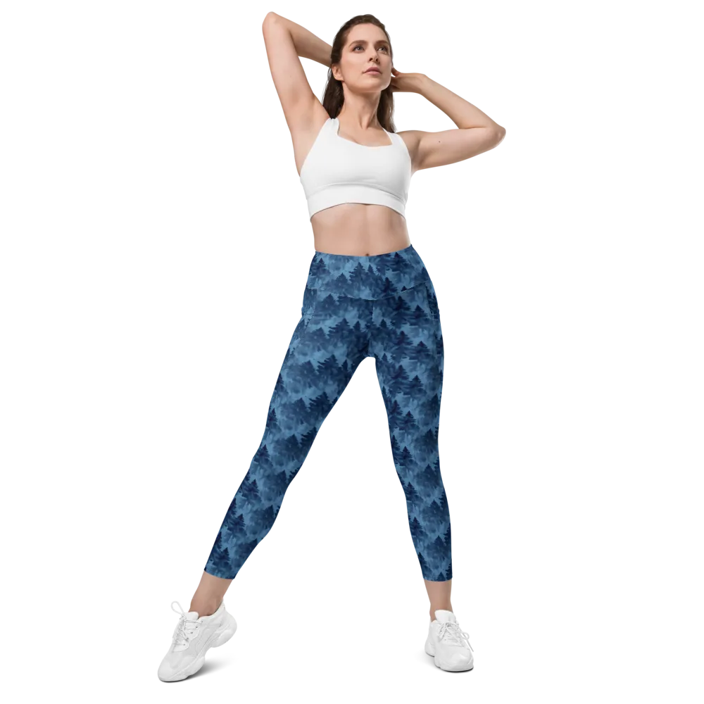 Midnight Pine on Leggings with Pockets — Front