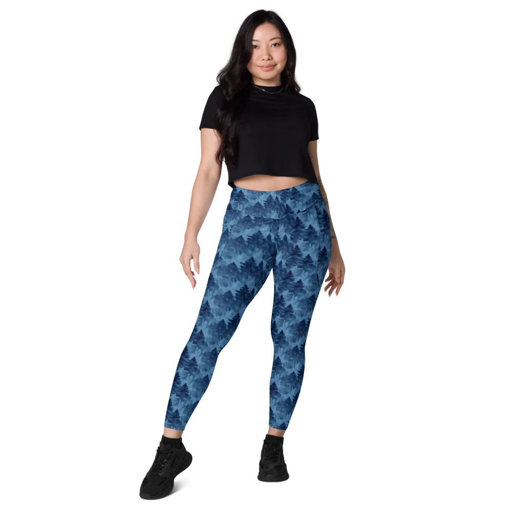 Midnight Pine on Leggings with Pockets — Front