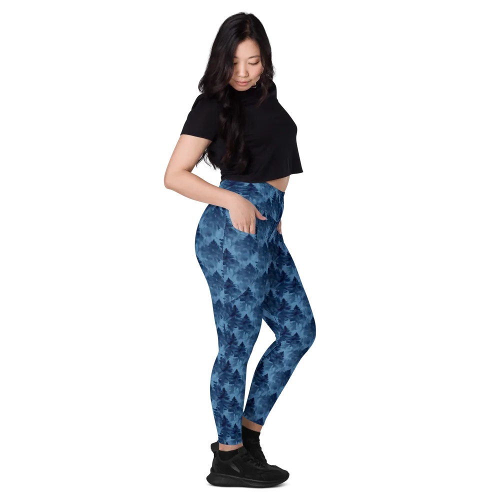 Midnight Pine on Leggings with Pockets — Right