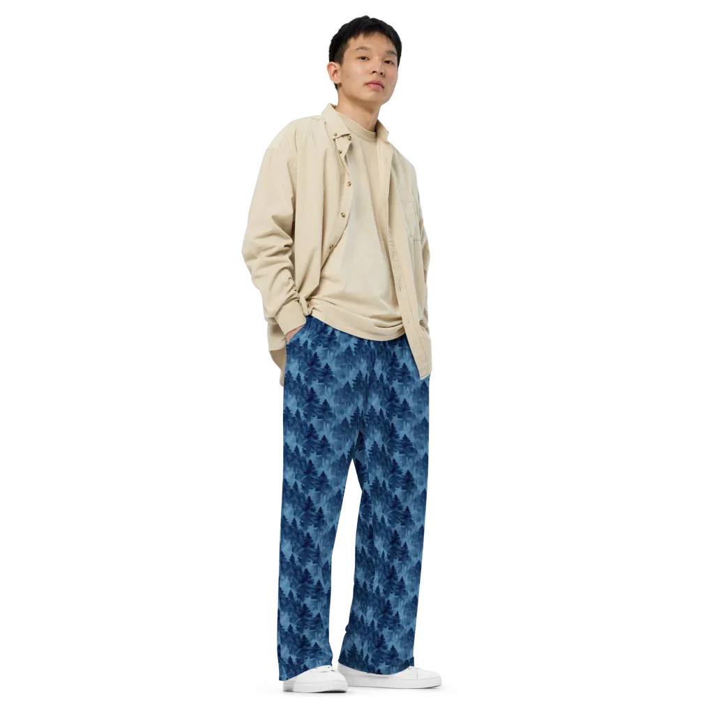 Midnight Pine on Wide-Leg Pants — Right Front