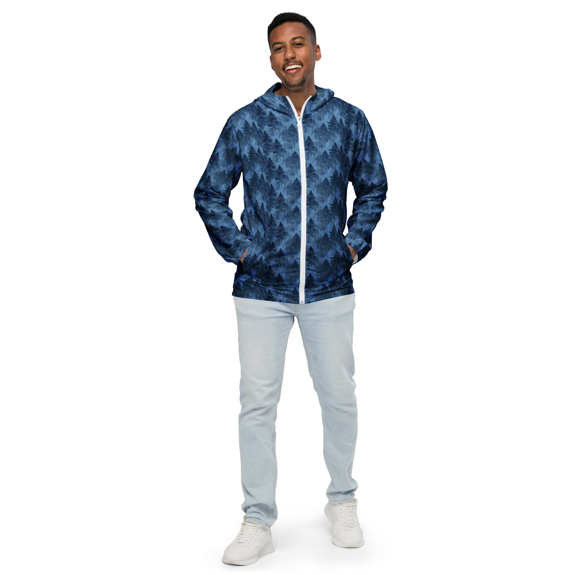 Midnight Pine on Men's Windbreaker — Front