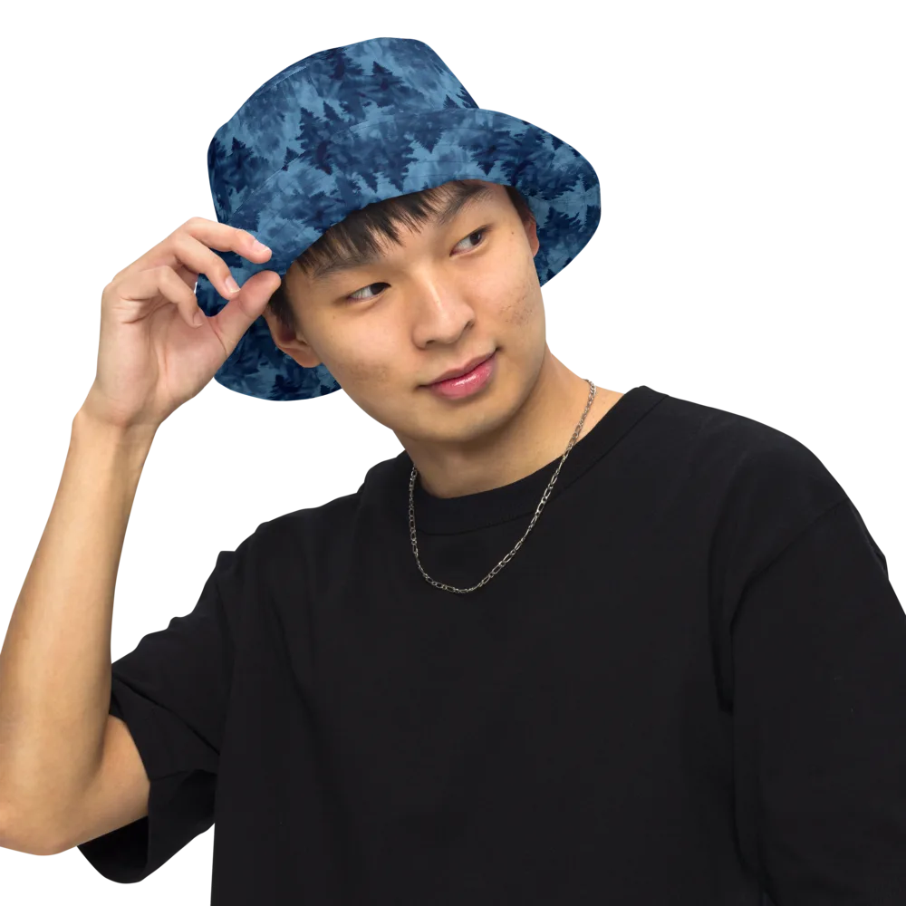 Midnight Pine on Reversible Bucket Hat — Front Inside