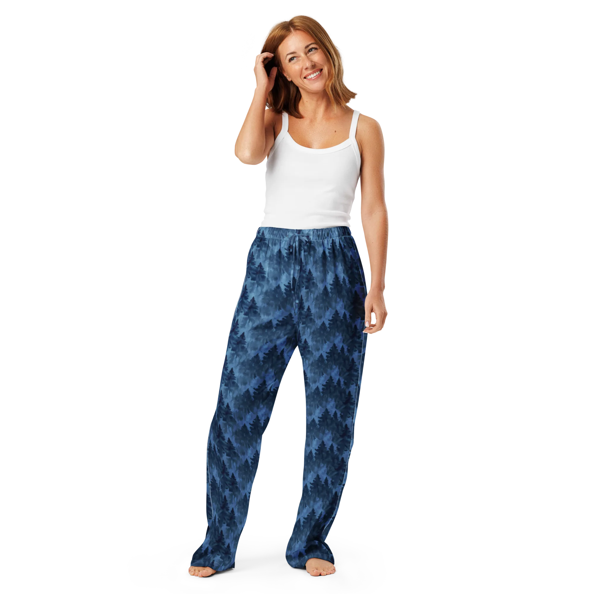Midnight Pine on Women's Pajama Pants — Front