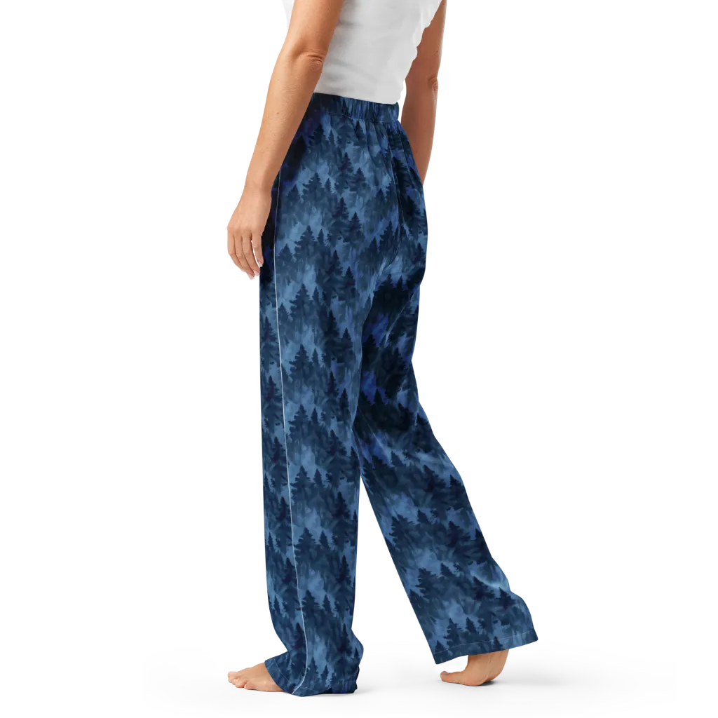 Midnight Pine on Women's Pajama Pants — Left