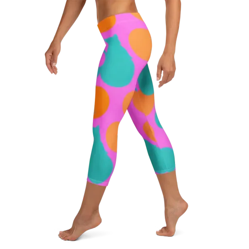 Hot Pink Halo on a Capri Leggings