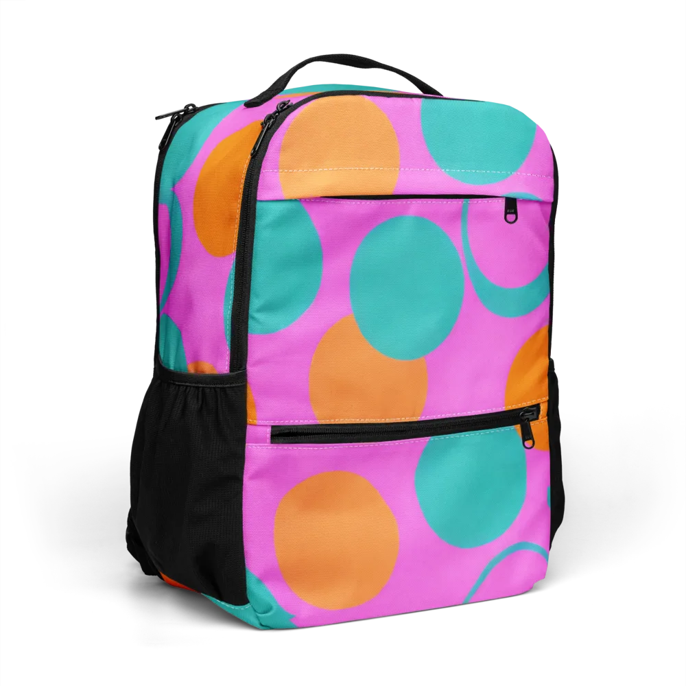 Hot Pink Halo on Utility Backpack — Right Front