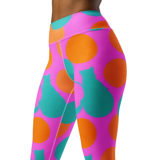 Hot Pink Halo on a Yoga Leggings