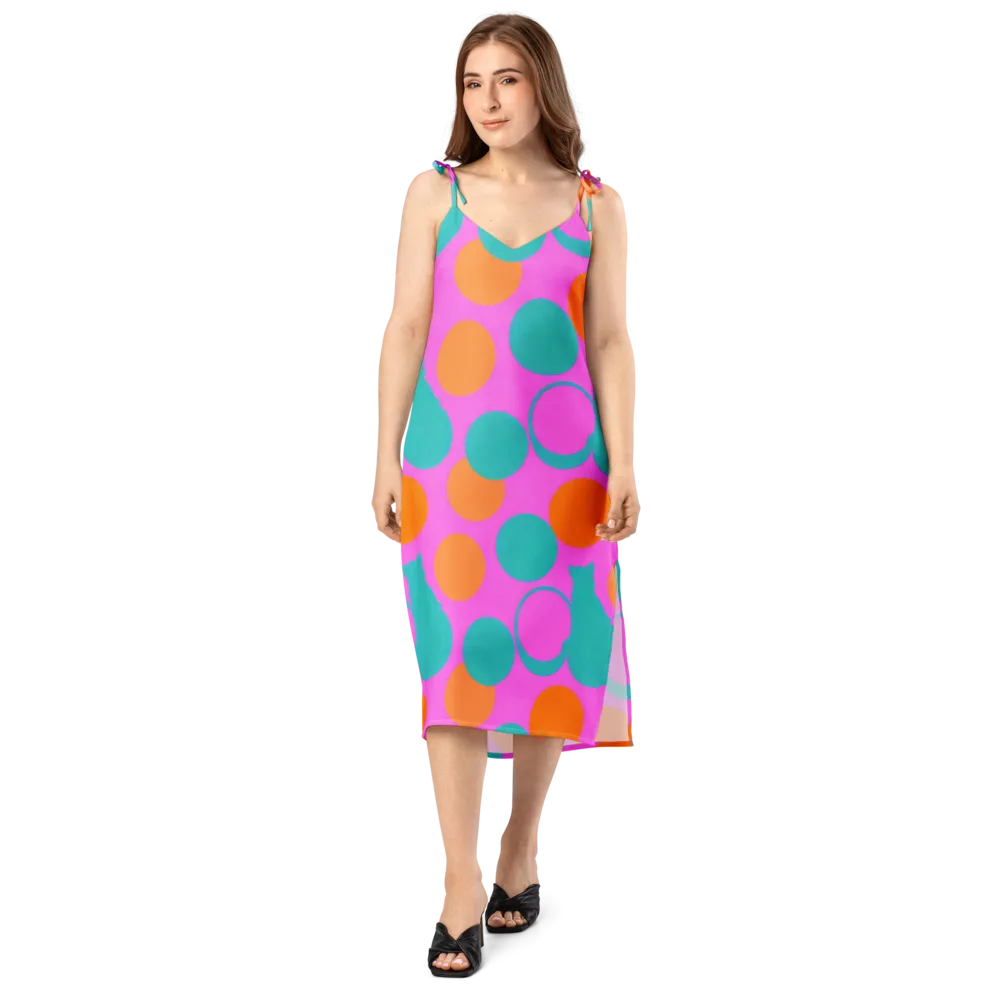 Hot Pink Halo on Slip Dress — Front