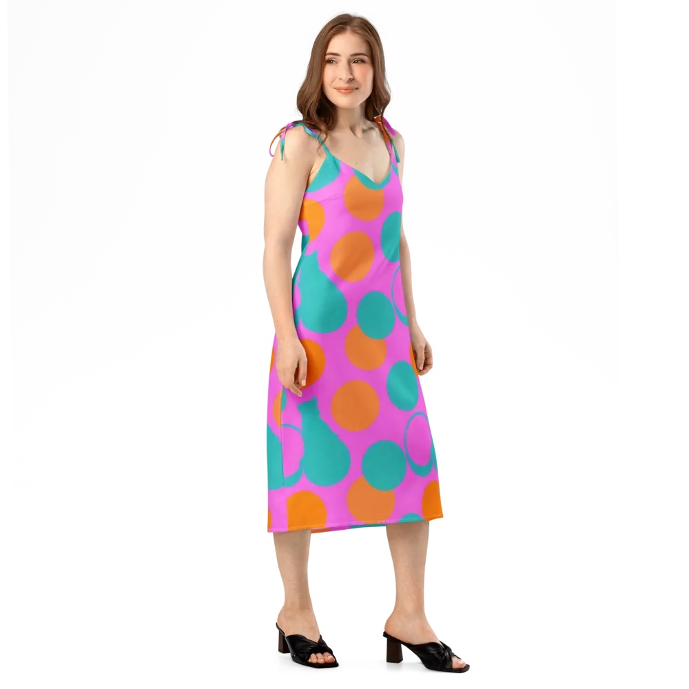 Hot Pink Halo on Slip Dress — Right Front