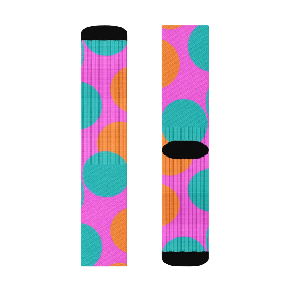 Hot Pink Halo on Socks — Right Sock