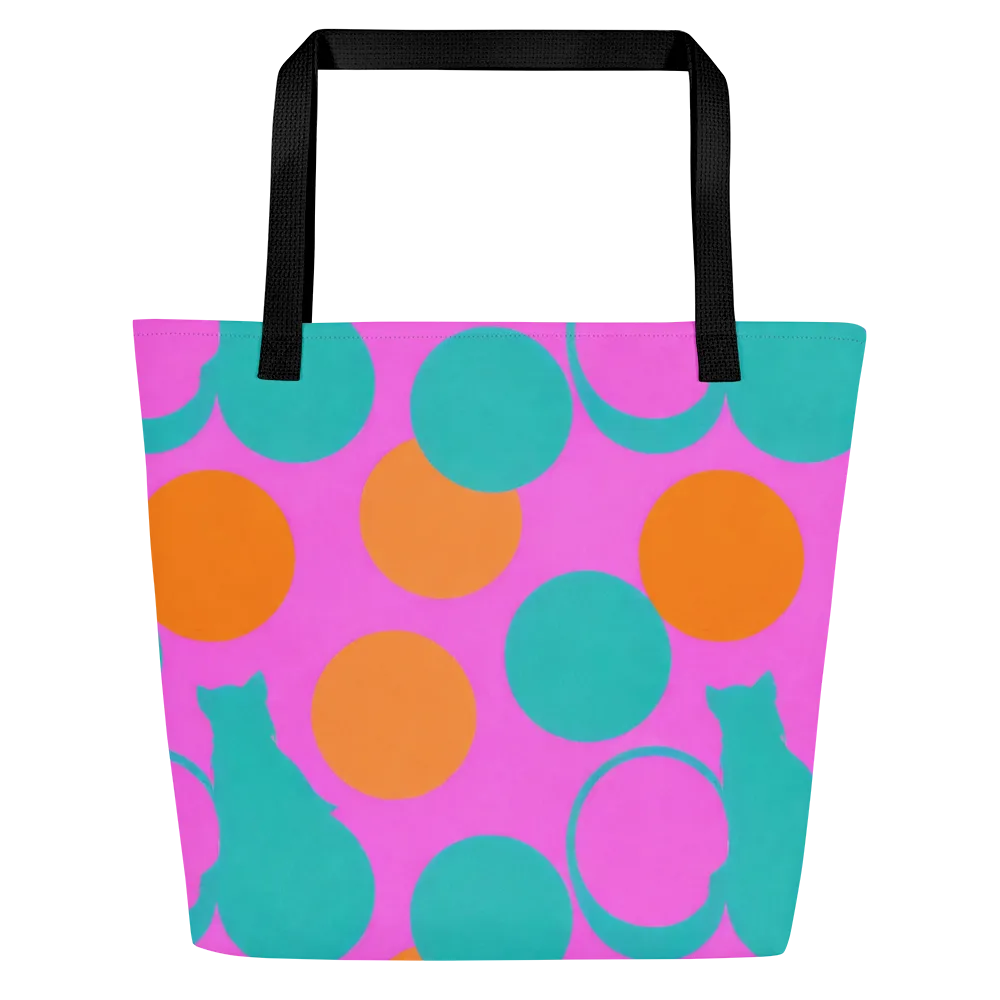 Hot Pink Halo on Large Tote Bag W/ Pocket — Front