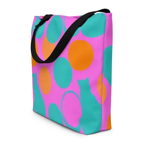 Hot Pink Halo on a Large Tote Bag W/ Pocket