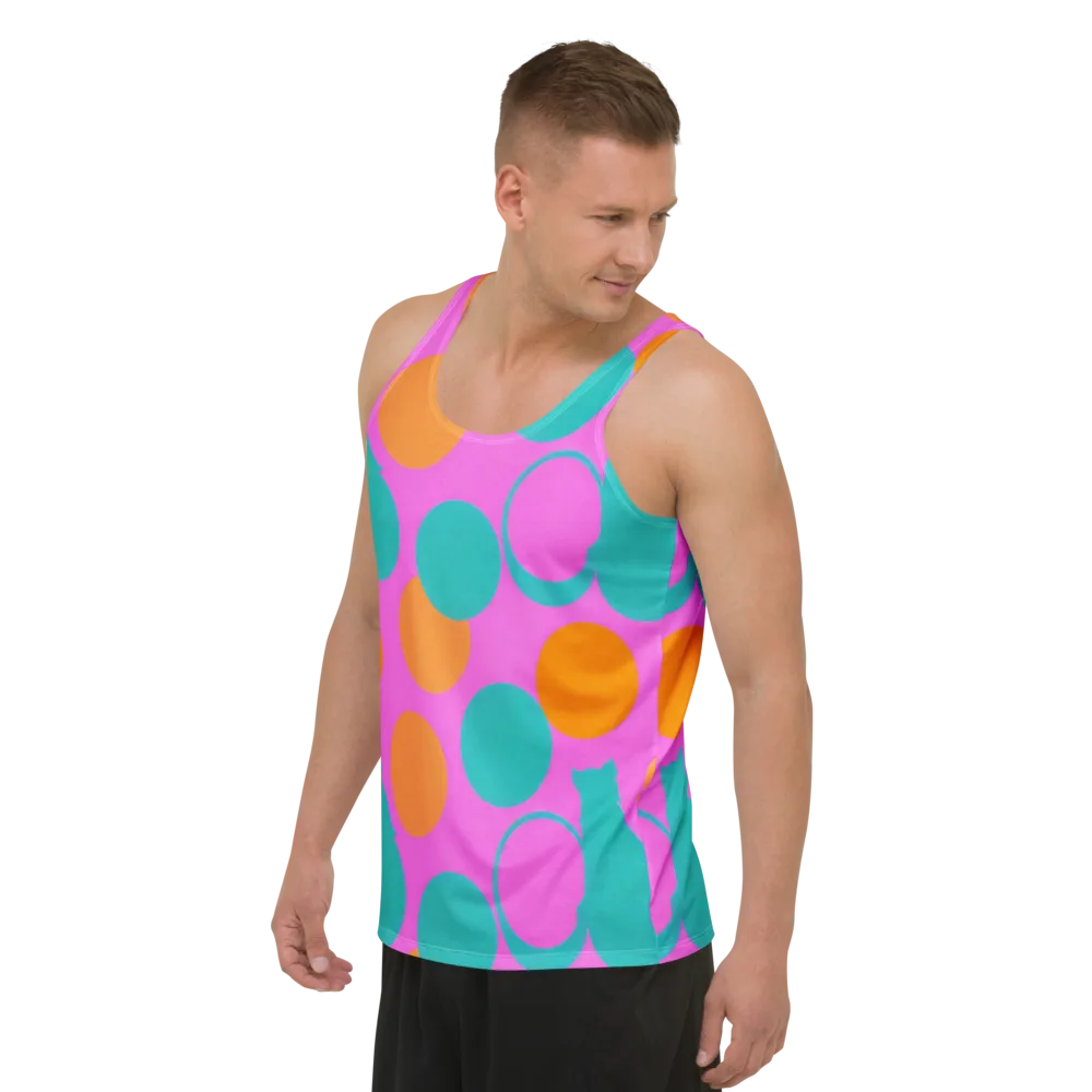 Hot Pink Halo on Men's Tank Top — Left Front