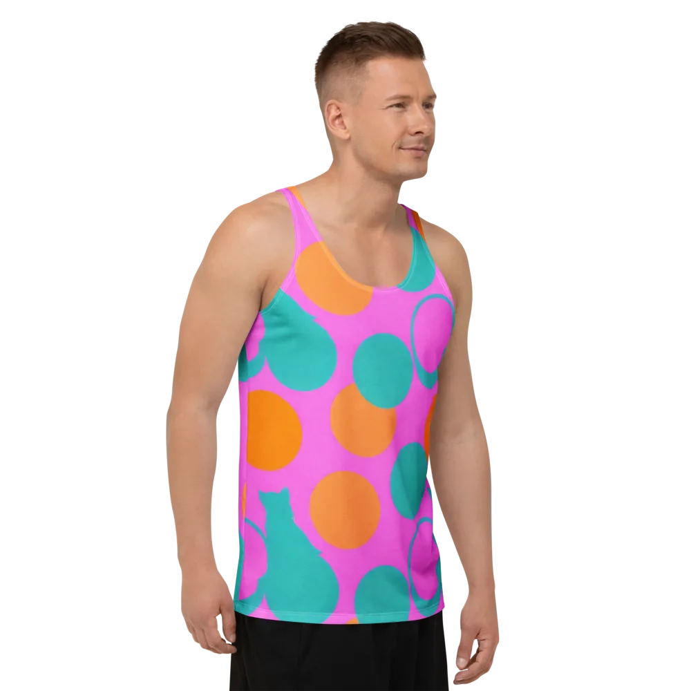 Hot Pink Halo on Men's Tank Top — Right Front