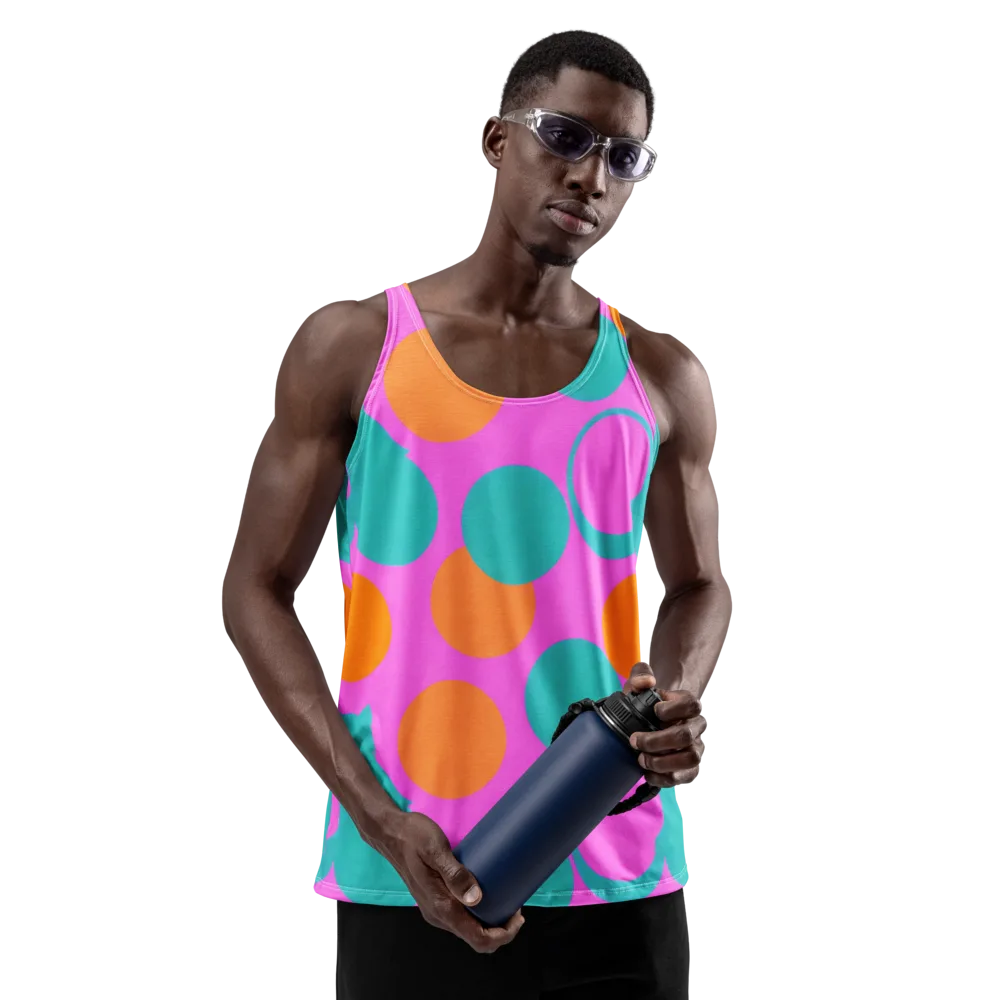 Hot Pink Halo on Men's Tank Top — Front