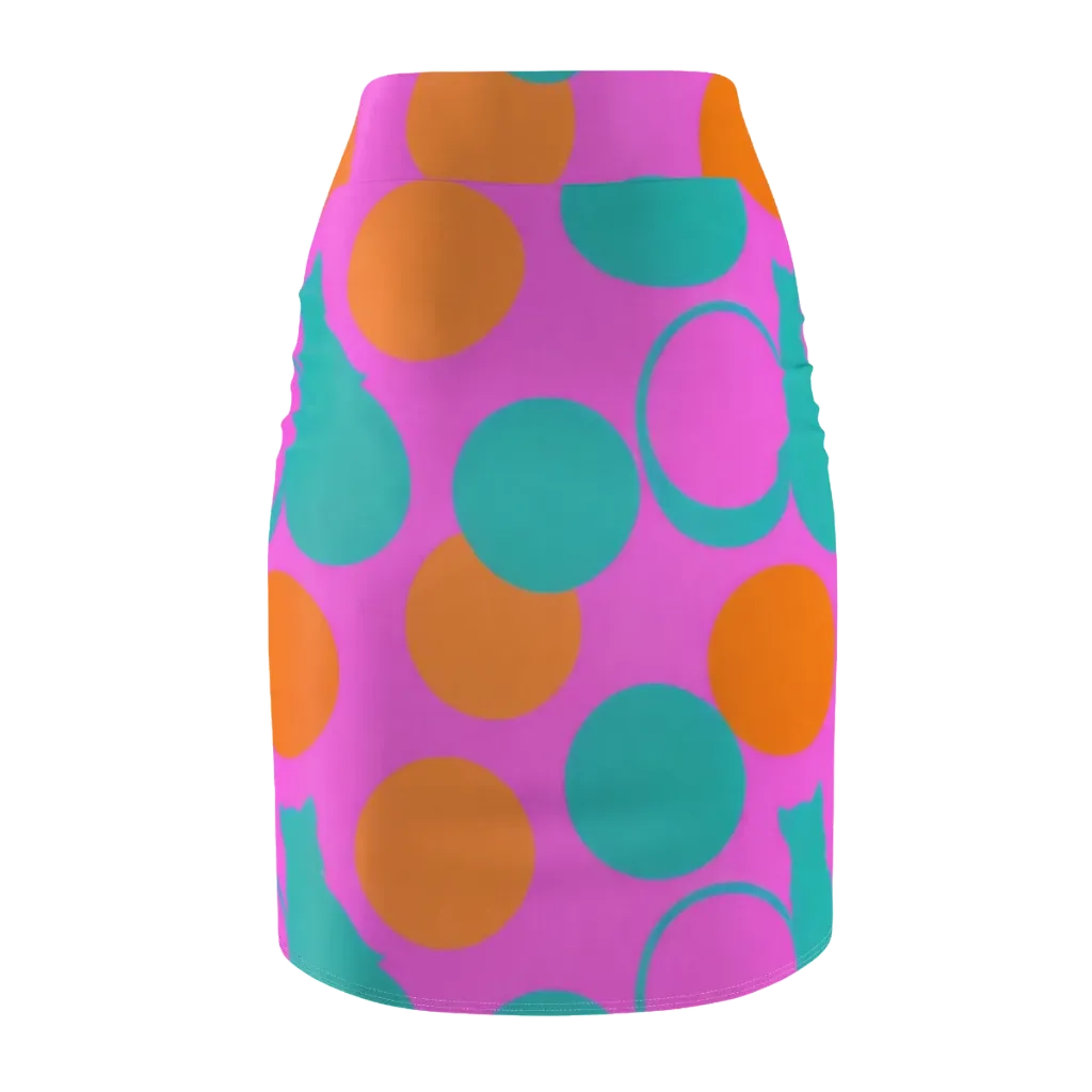 Hot Pink Halo on Pencil Skirt — Back