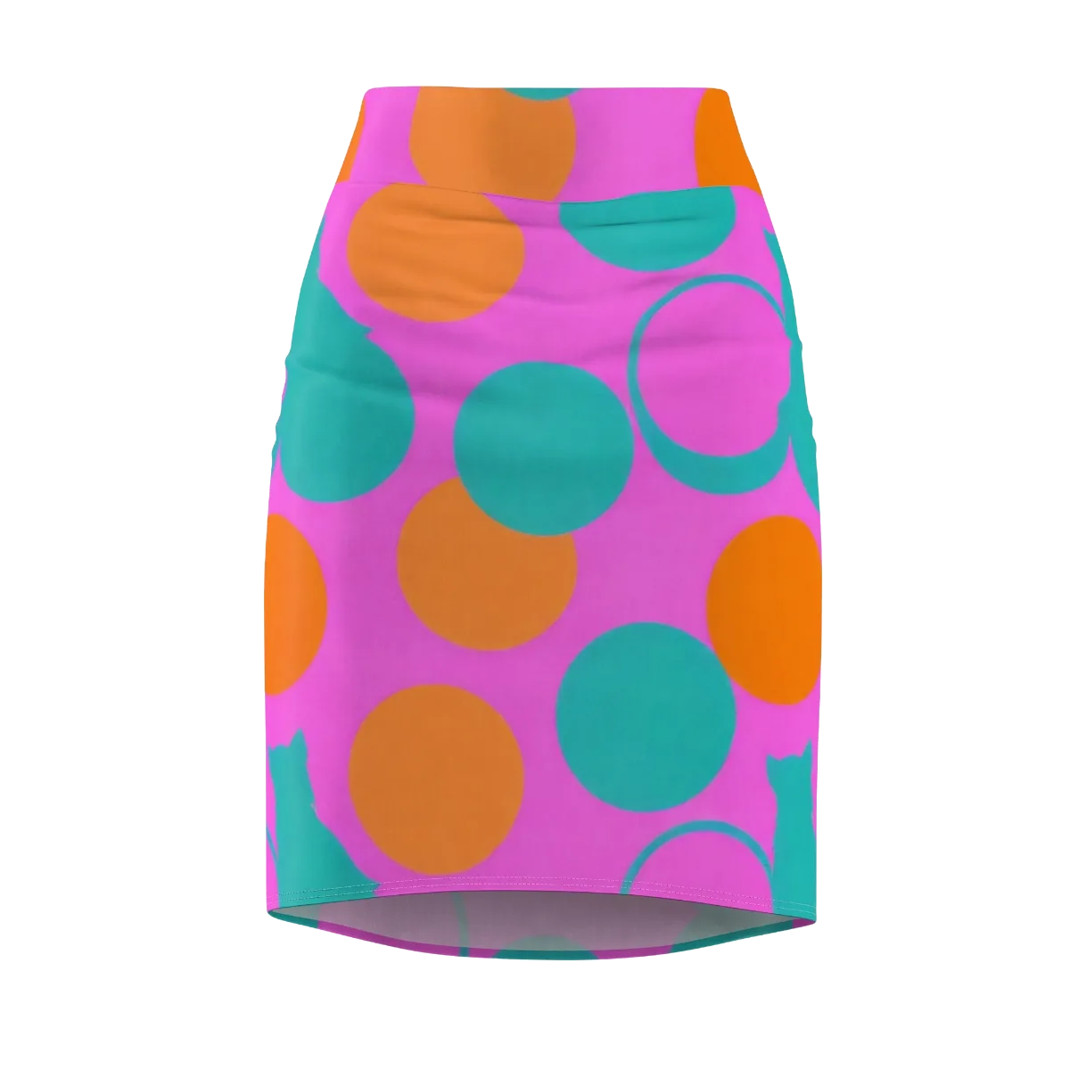 Hot Pink Halo on Pencil Skirt — Front