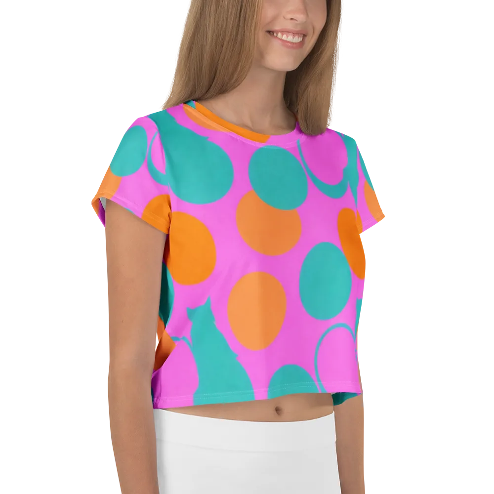 Hot Pink Halo on Crop Tee — Right