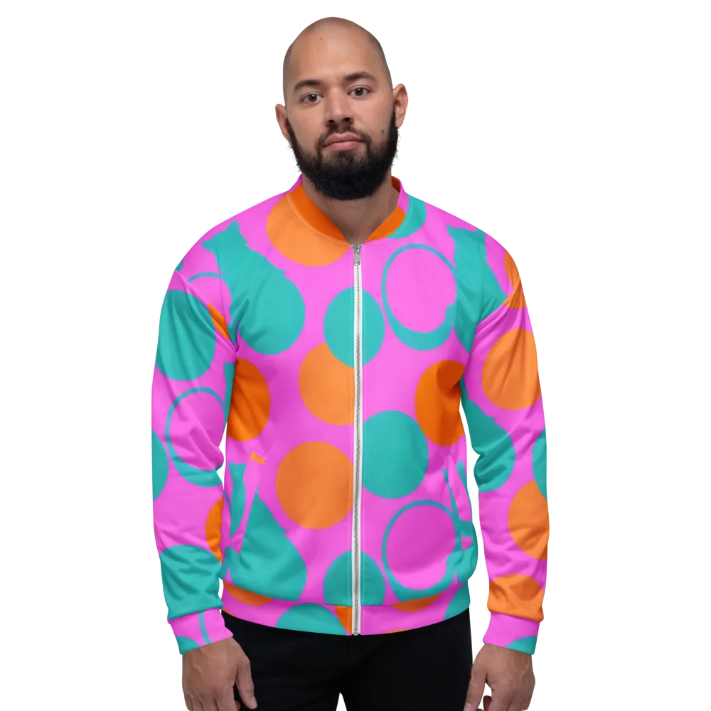 Hot Pink Halo on Bomber Jacket — Front