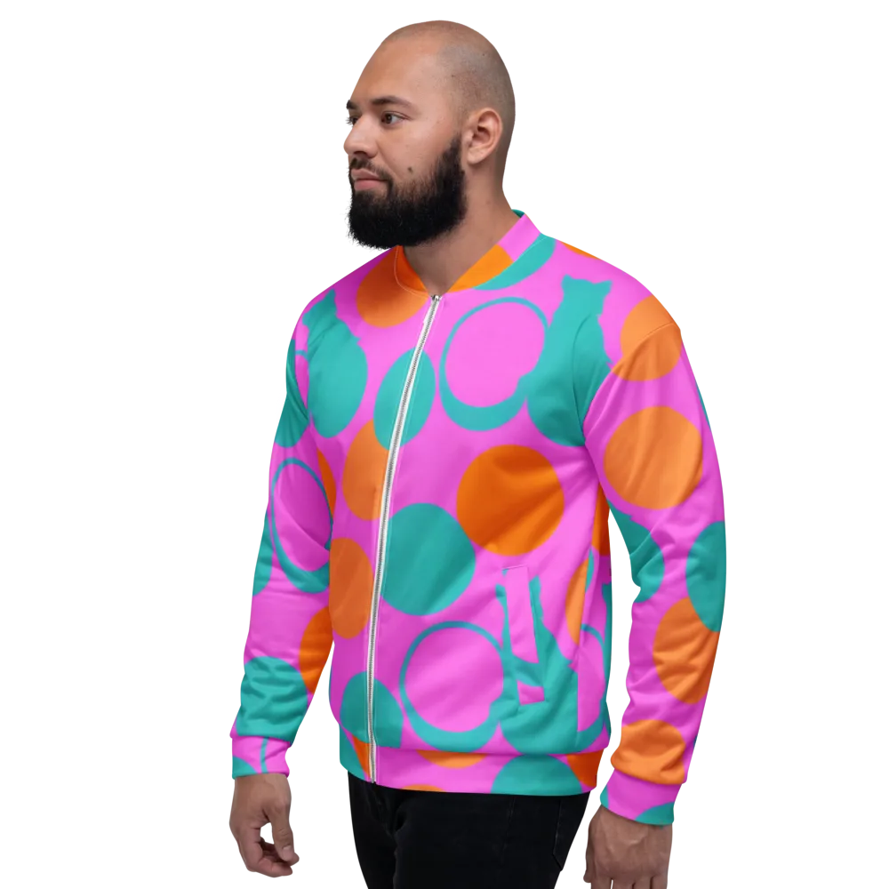 Hot Pink Halo on Bomber Jacket — Left
