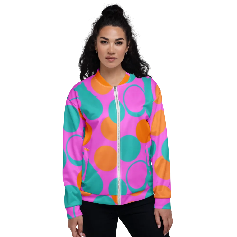 Hot Pink Halo on Bomber Jacket — Front