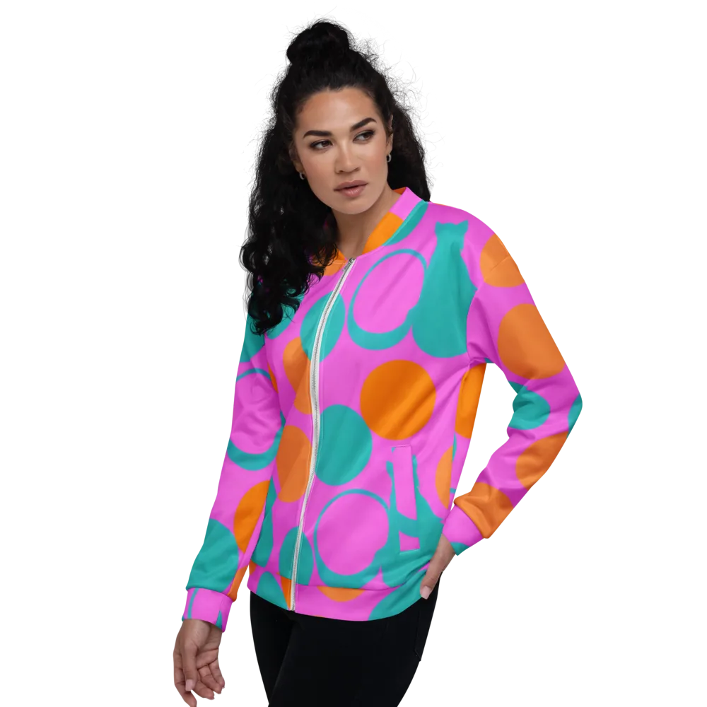 Hot Pink Halo on Bomber Jacket — Left