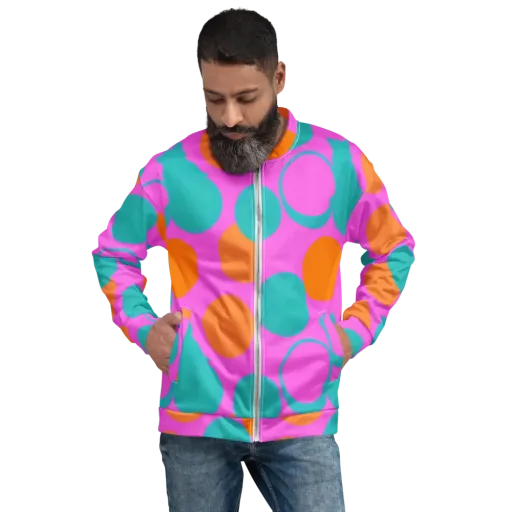Hot Pink Halo on a Bomber Jacket