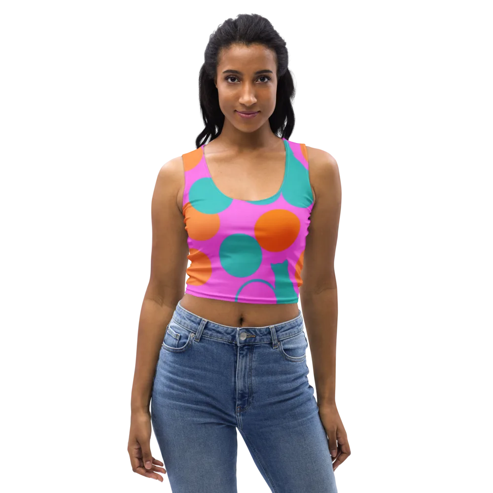 Hot Pink Halo on Crop Top — Front