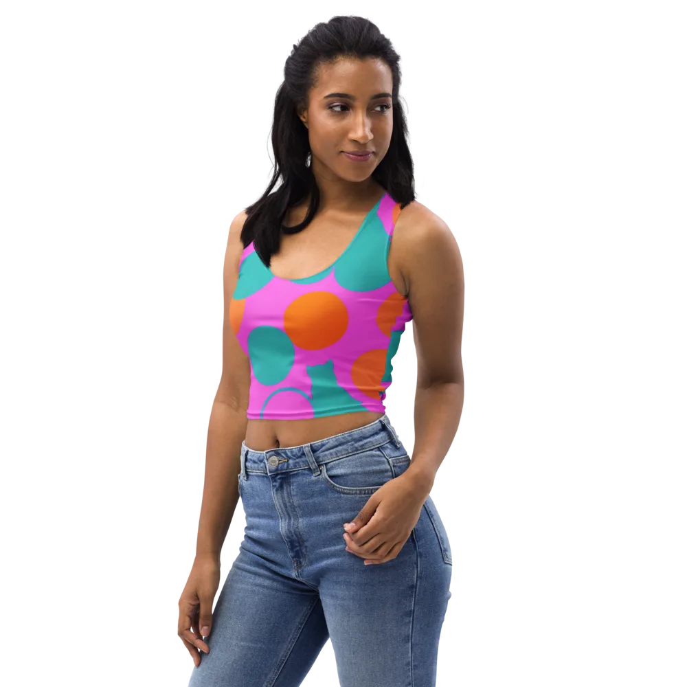 Hot Pink Halo on Crop Top — Left Front