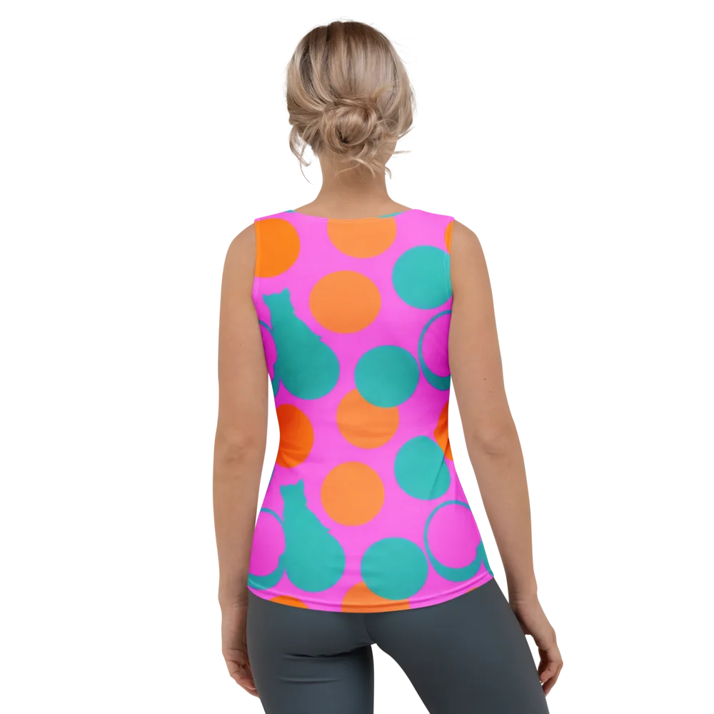 Hot Pink Halo on Women's Tank Top — Back
