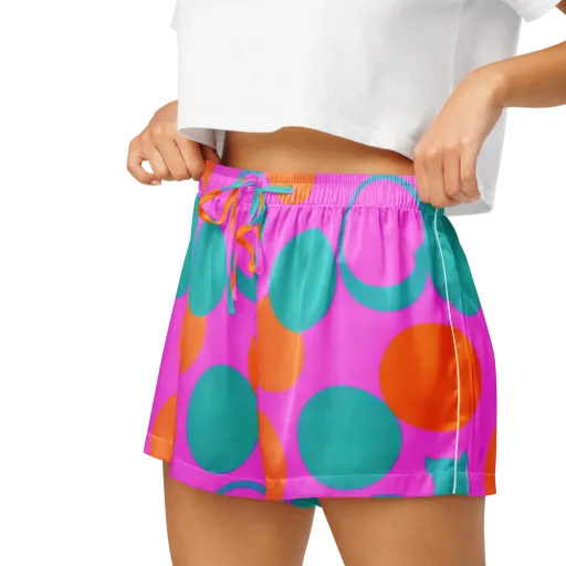Hot Pink Halo on a Women's Pajama Shorts