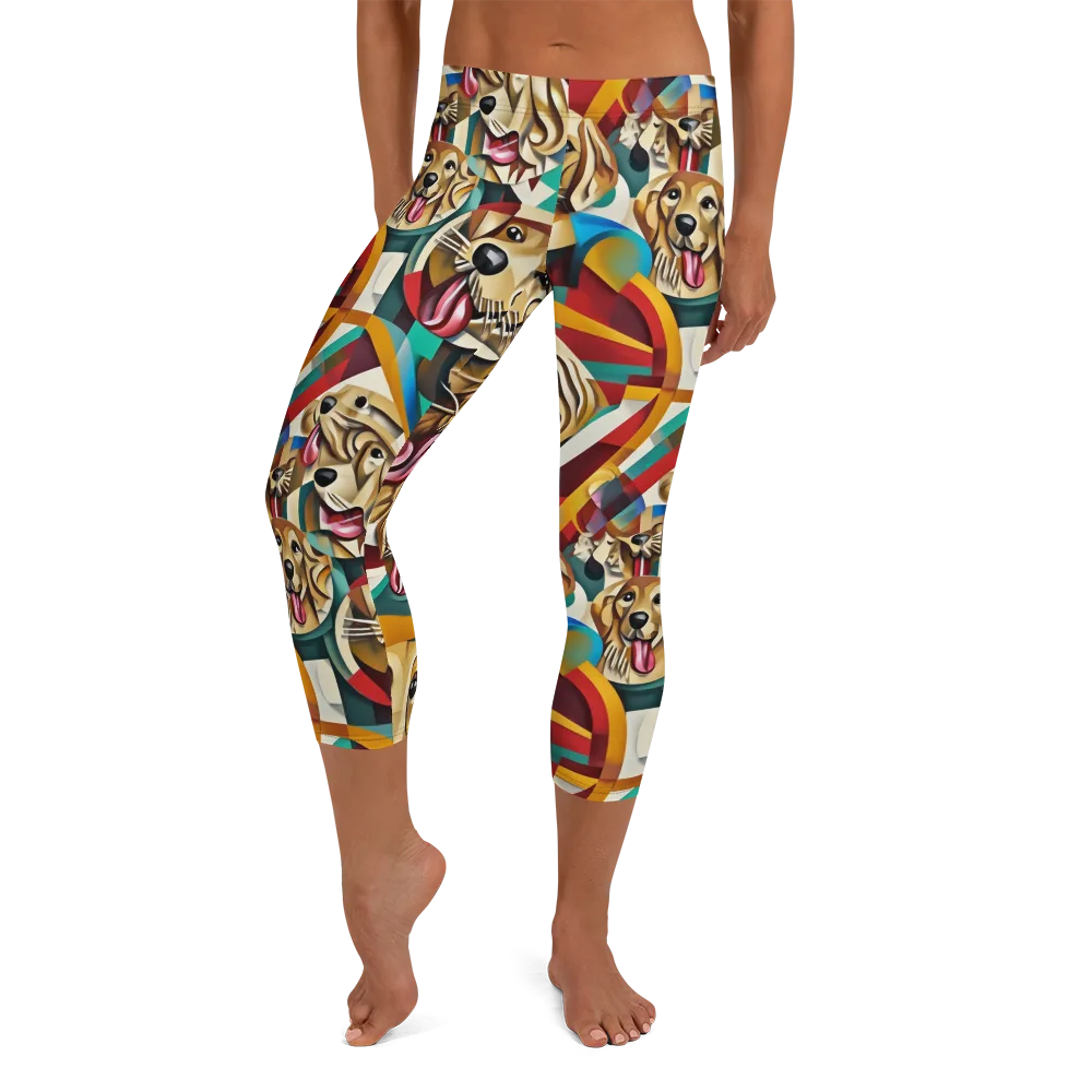 Golden Tongue on Capri Leggings — Front