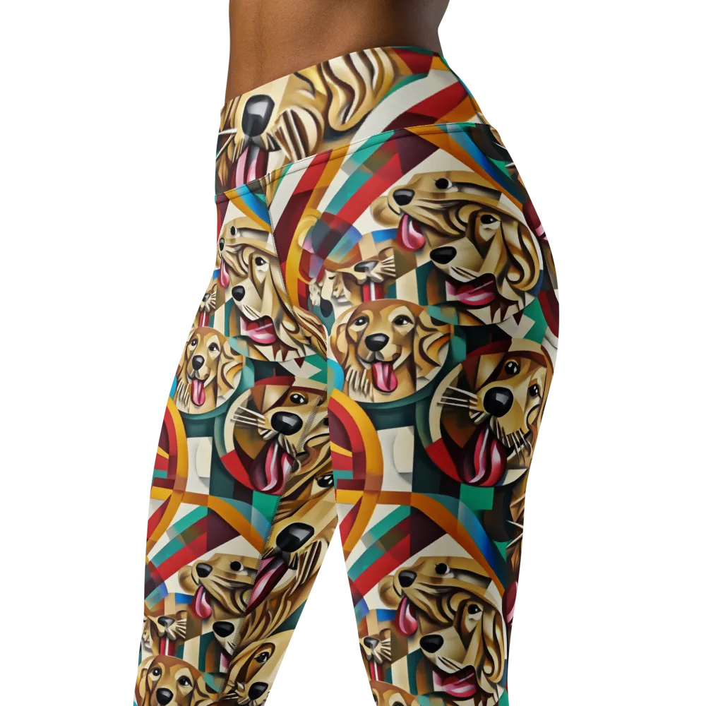 Golden Tongue on Yoga Leggings — Left Front