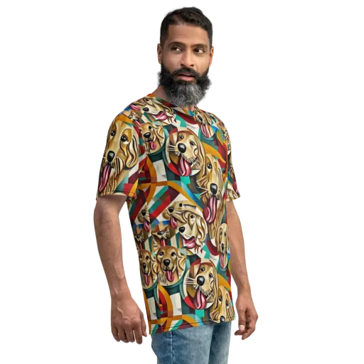 Golden Tongue on a Men's Crew Neck T-Shirt