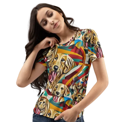 Golden Tongue on a Women's Crew Neck T-Shirt