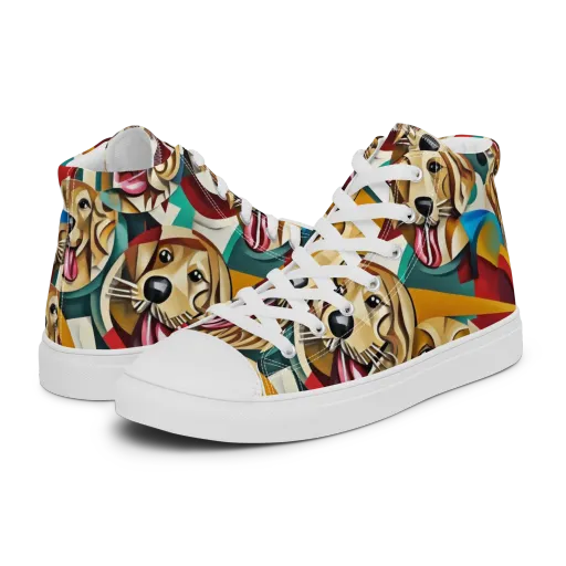 Golden Tongue on Women's High Top Canvas Shoes