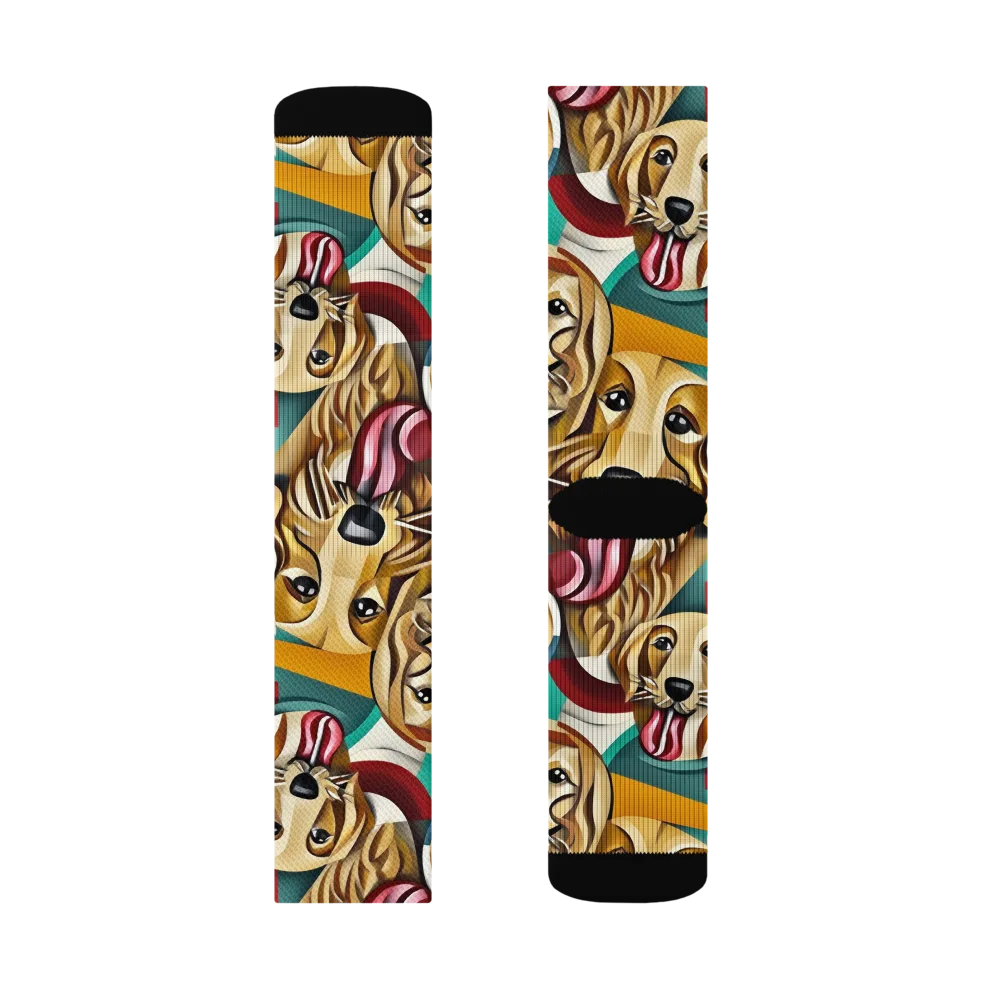 Golden Tongue on Socks — Left Sock