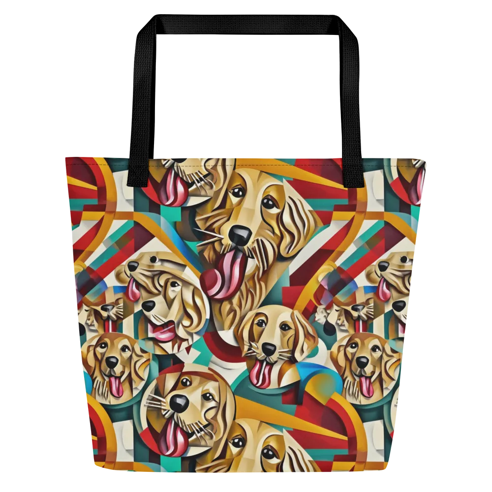 Golden Tongue on Large Tote Bag W/ Pocket — Front